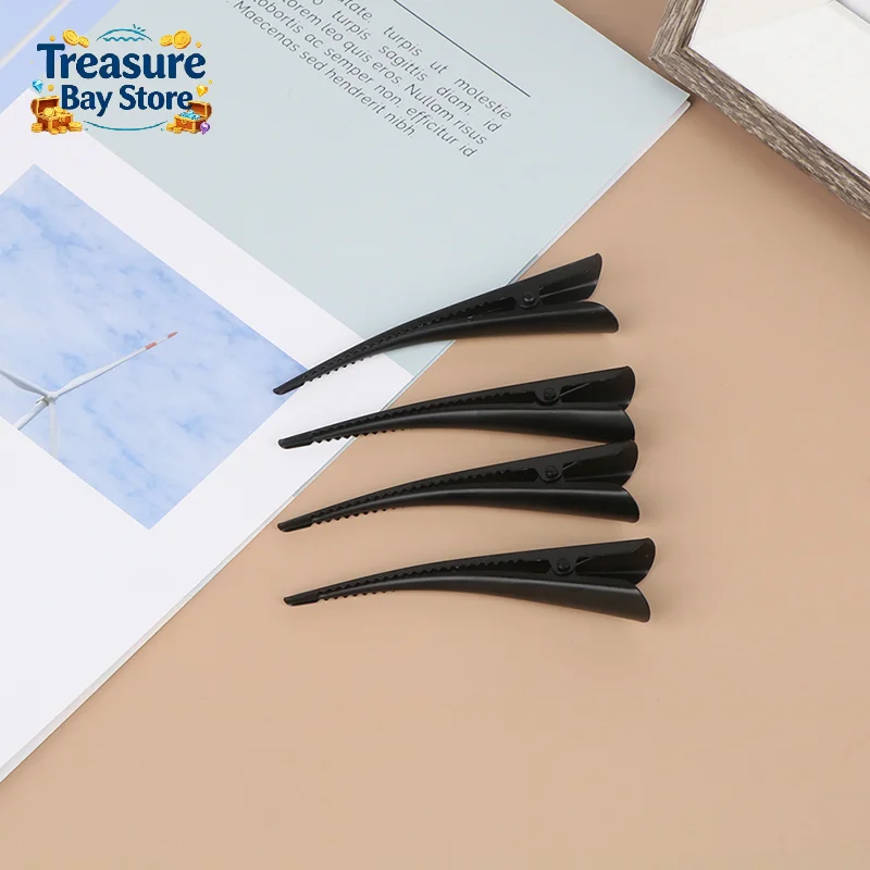 4개입 12.5cm 메탈 헤어 클립 속이 빈 덕빌 헤어 클램프 헤어 악세사리 덕 티스 보우 헤어그립 미용실 팁 클립