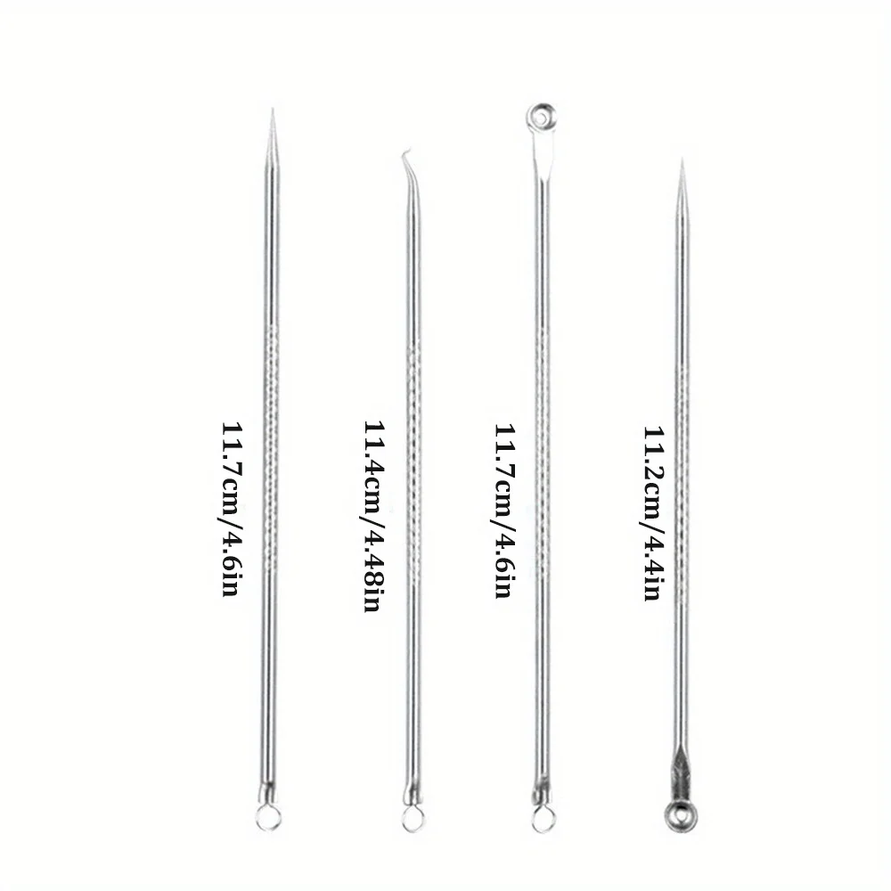 Blackhead Acne Pimple Blemish Extractor Remover Kit Stainless Steel Needles Remove Tools Face Skin Care Pore Cleaner 4pcs/bag blackhead remover acne remover facial pore cleanser