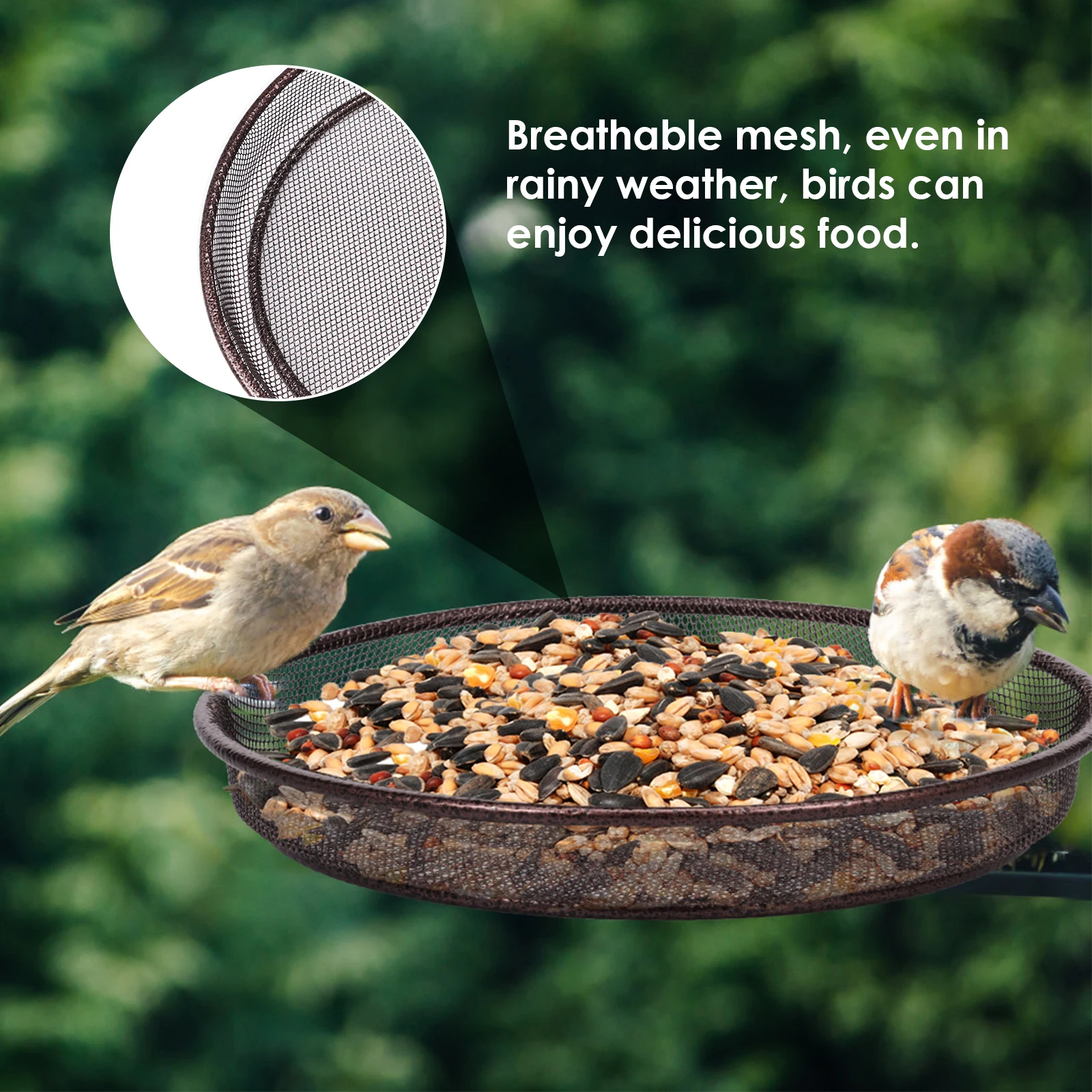 4Pcs Metal Round Bird Feeders Tray Plastics Feeding Waterbirds Bathtub Wild Birds Seed Feeding Mesh Accessory for Outdoor Yard