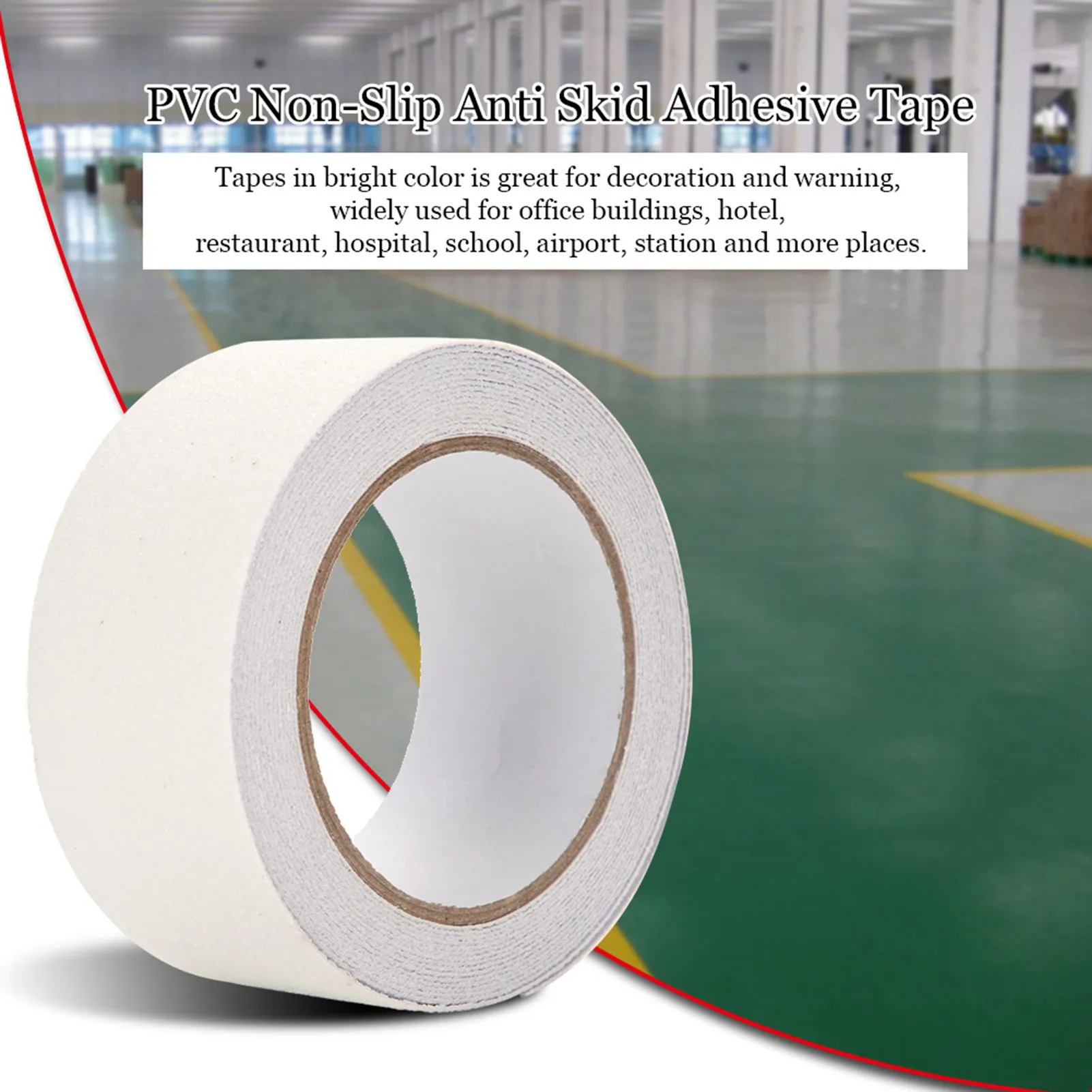 Cinta de Seguridad Antideslizante Transparente de 5M*5cm, Cinta Adhesiva Antideslizante de PVC para Escaleras, Pisos, Decoración de Seguridad