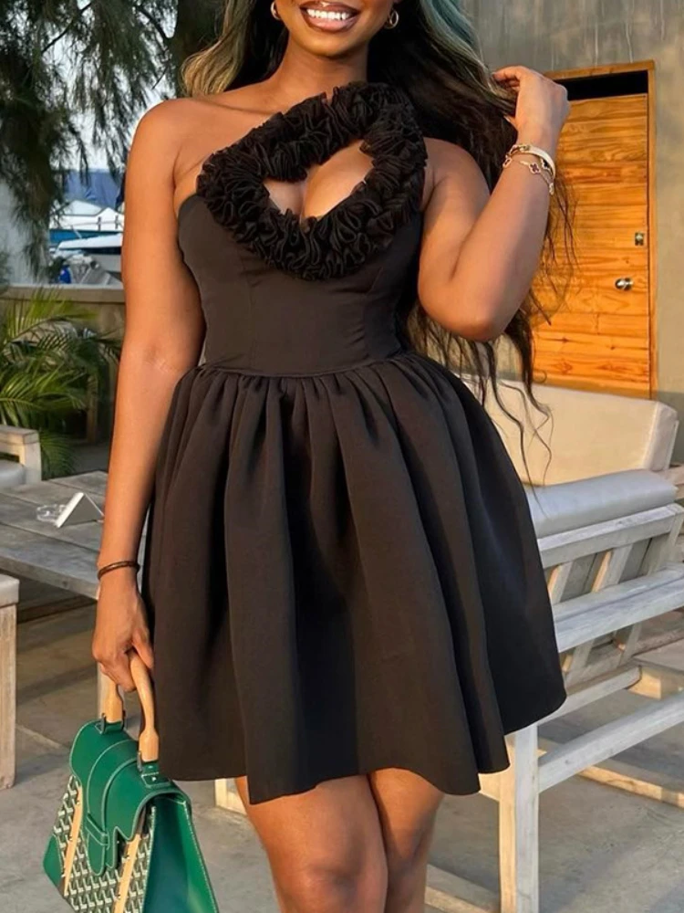Black-A-Line-Dresses-for-Women-Backless-Sexy-Party-Ruffles-Cut-Out ...