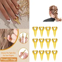 Anneaux de sectionnement capillaire rétro en métal pour femmes, accessoires pour perruques et extensions de cheveux, pour Halloween, cosplay et usage en salon 3