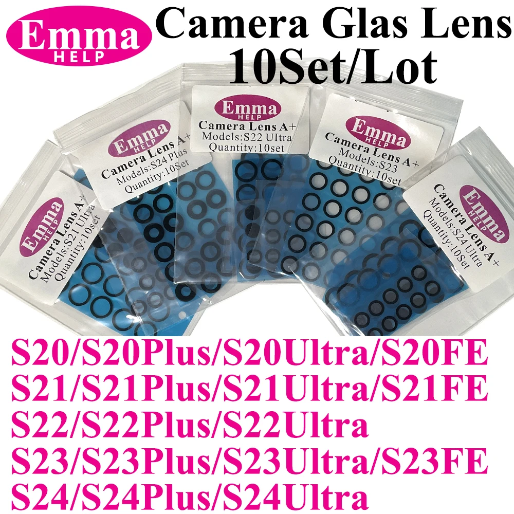 Premium Back Rear Camera Glass Lens Replacement - 10 Pack with Adhesive