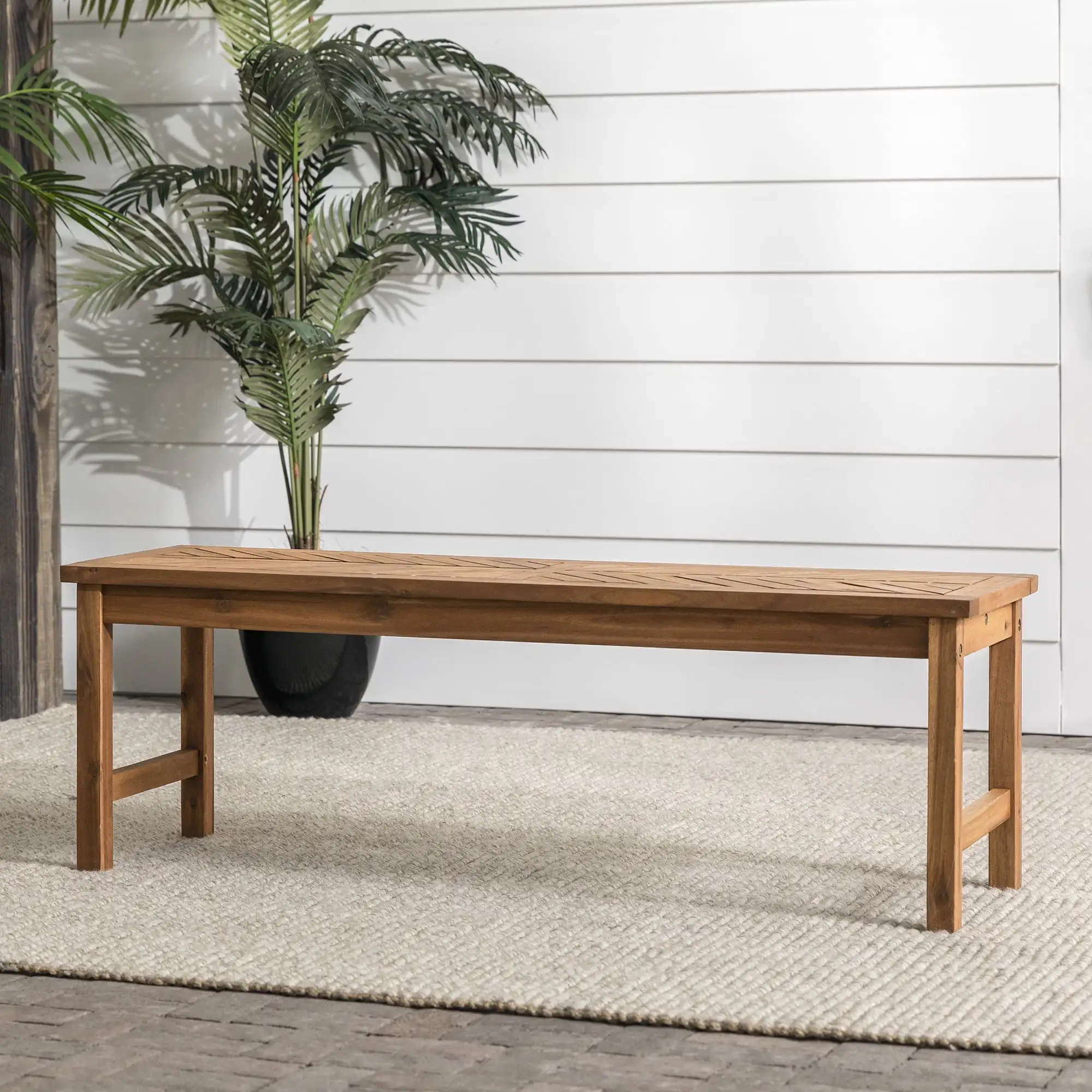 

Walker Edison Outdoor Raised Acacia Wood Bench - Brown