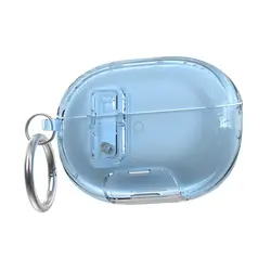 Protective Clear TPU Headphone Case with Secure Lock and Dust Resistance (Transparent blue)