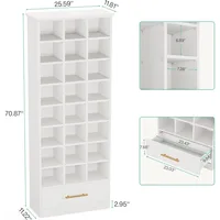 9-Tier Shoe Storage Cabinet, 71-Inch Tall Wooden Shoes Rack, Storage Cabinet with 24 Cubbies and Drawer for Closet, Shoe Rack 2
