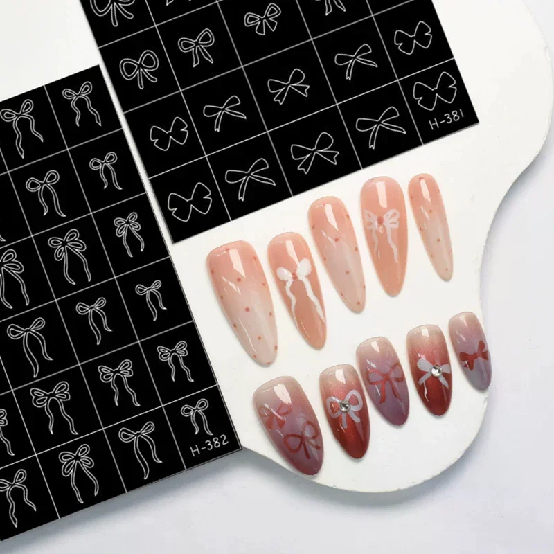 Nail Art Hollow Out Stickers Star Butterfly Love Self-Adhesive Template Stamp Nail Charm Manicure Decorations