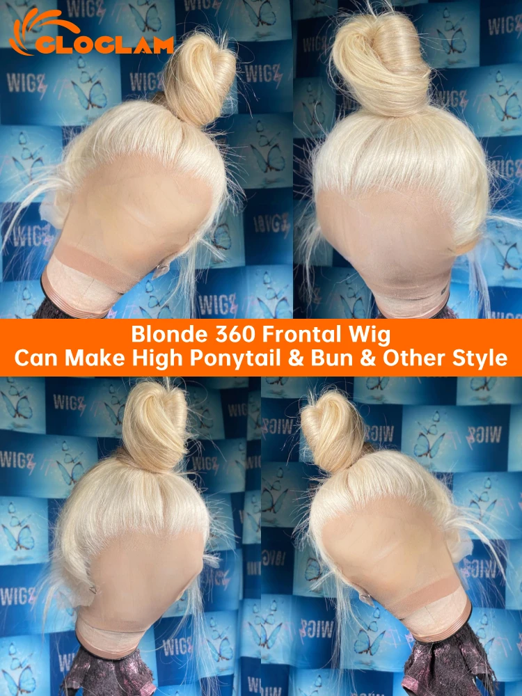 Straight 250 Density 13x4 13x6 360 Lace Front Wig Human Hair Pre Plucked Remy Brazilian Blonde 613 Lace Frontal Wigs 36 38 Inch 5