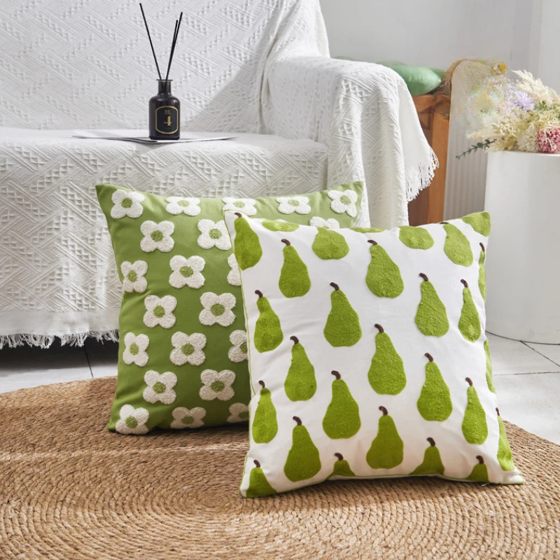 

Decorative Throw Pillow Covers Olive Green Sun Flower Pillowcase Cushion Case Square for Couch Sofa Bed Living Room Bedroom