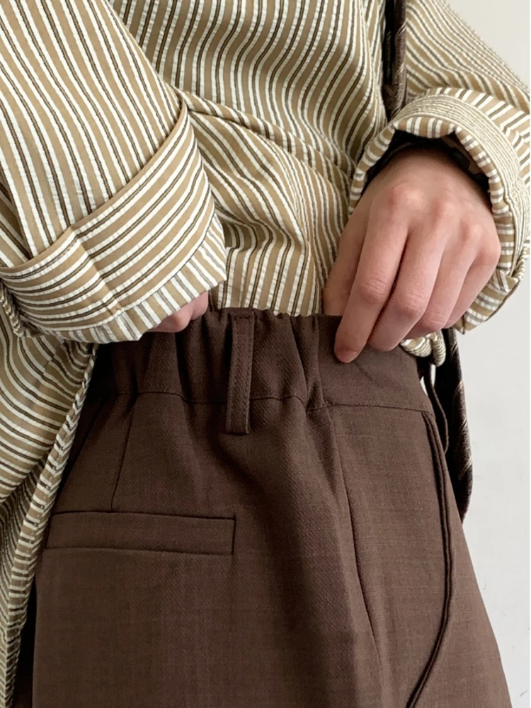 Japanese Streetwear Brown Casual Pants Men Women Vintage Loose Trousers Unisex Korean Fashion Trend Straight-Leg Pants Male casual pants