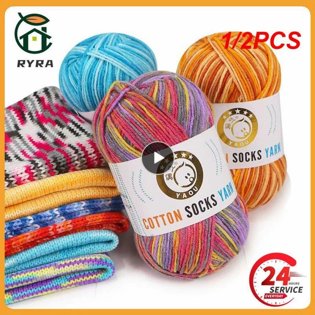  Rainbow Yarn for Crocheting and Knitting Cotton