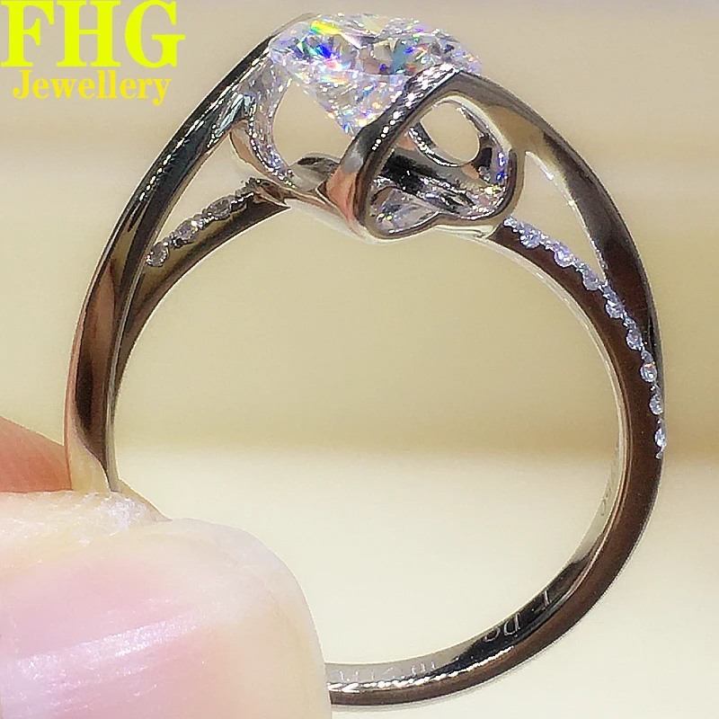 

1 2 3 4 5 Carat Solid Au750 18K White Gold Ring DVVS Moissanite Diamonds Round Wedding Party Engagement Anniversary Ring
