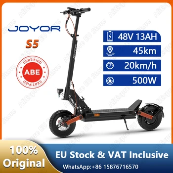Monopattino Elettrico JOYOR S5 con Certificazione ABE, Motore 500W, Batteria 48V 13Ah, Pneumatici da 10 Pollici, Pieghevole per Viaggi Urbani