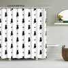 Puppy Cat Cute Cartoon Shower Curtains Washable Fabric Polyester For Bathtub Art Bathroom Decor Partition With Hooks Waterproof 6