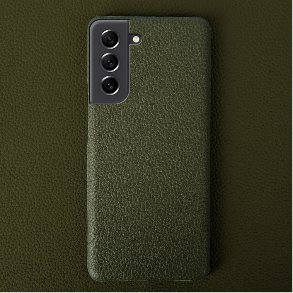Litchi Pattern Genuine Leather Phone Cover