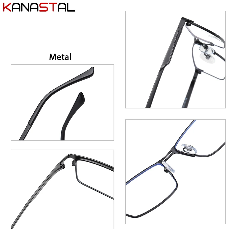 Men Reading Glasses Blue Light Blocking Prescription Glasses Male Optics Lesnes Myopia Presbyopic Metal Eyeglasses Frame myopia eyeglasses