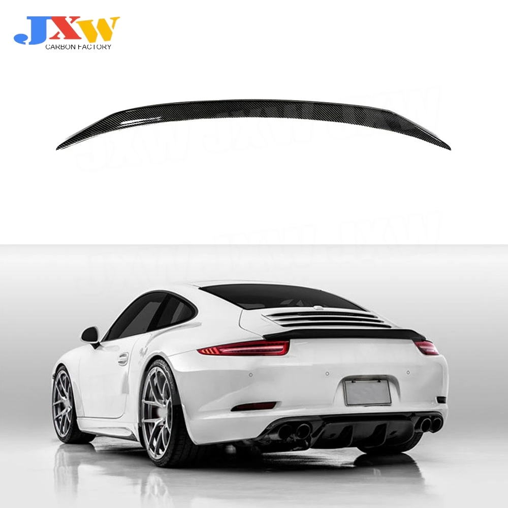 

Carbon Fiber / FRP Car Rear Spoiler Boot Trunk Wings For Porsche Carrera 911 991 2012 2013 2014 2015 V-RT Style Spoiler