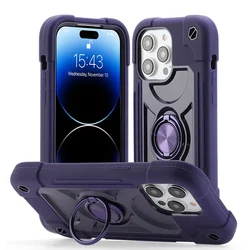 Colorful Rugged Armor Bumper Shockproof Phone Case with Ring Holder - iPhone 7 8 SE 2 3 (T11)