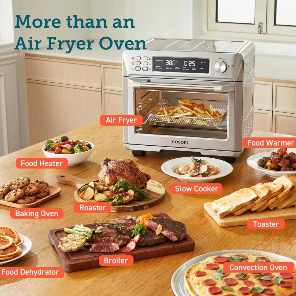 COSORI Toaster Oven Air Fryer Combo, 12-in-1, 26QT Convection Oven Countertop, Stainless Steel with Toast Bake and Broil 2