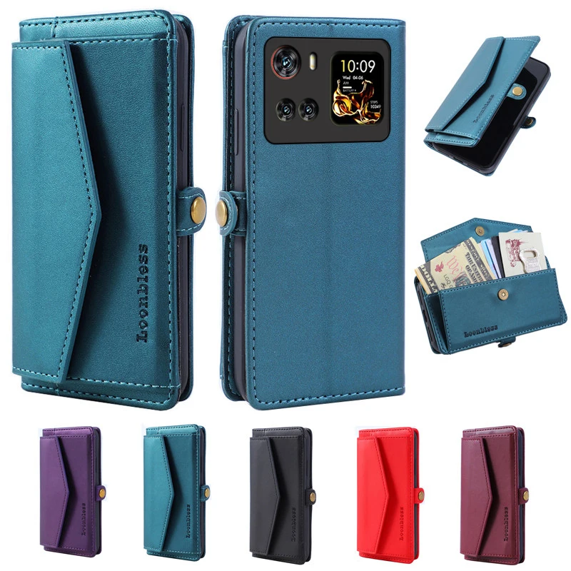 Leather Wallet Flip Phone Case - Elegant Book Style Holster Cover