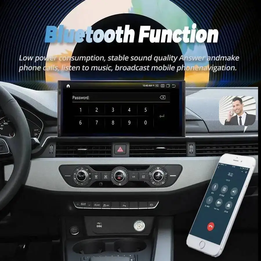 Autoradio 10.25/12.3 pollici per AUDI A5 A4 A4L 2017-2020, Navigatore GPS Android, Lettore Multimediale Video, Android Auto, Stereo, Carplay - immagine 2