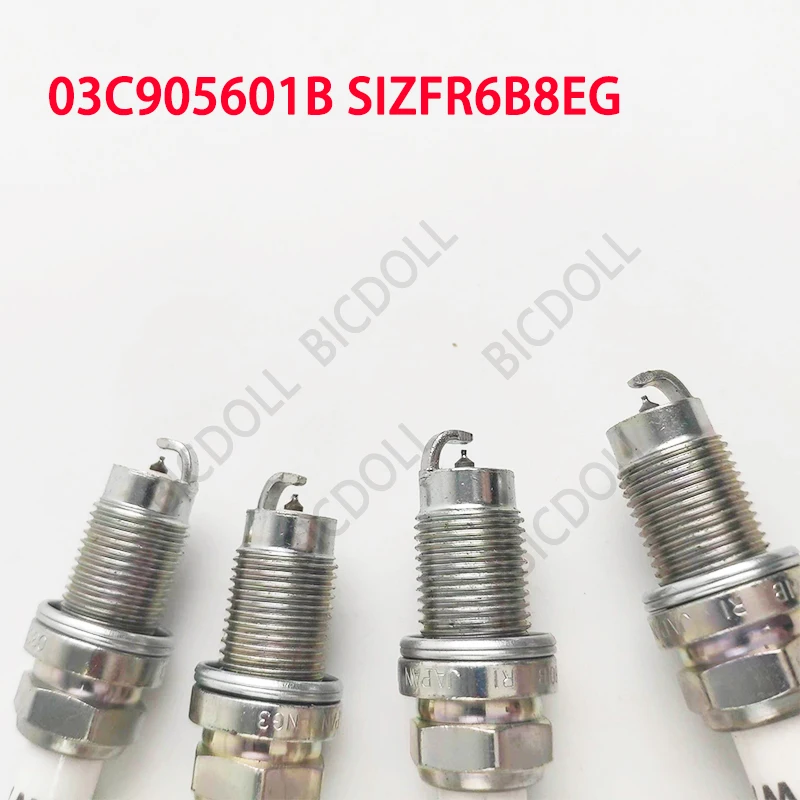 

4/6PCS 03C905601B SIZFR6B8EG Iridium Spark Plug for VW Volkswagen CC Eos Jetta Passat Tiguan Audi A1 Skoda Fabia Seat Alhambra