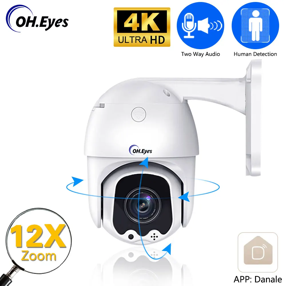

Two-Way Audio Auto Tracking 8MP 5MP 4K H.265+ 12X Optical Zoom 360° Rotation Audio Outdoor POE PTZ Speed IP Doom Camera