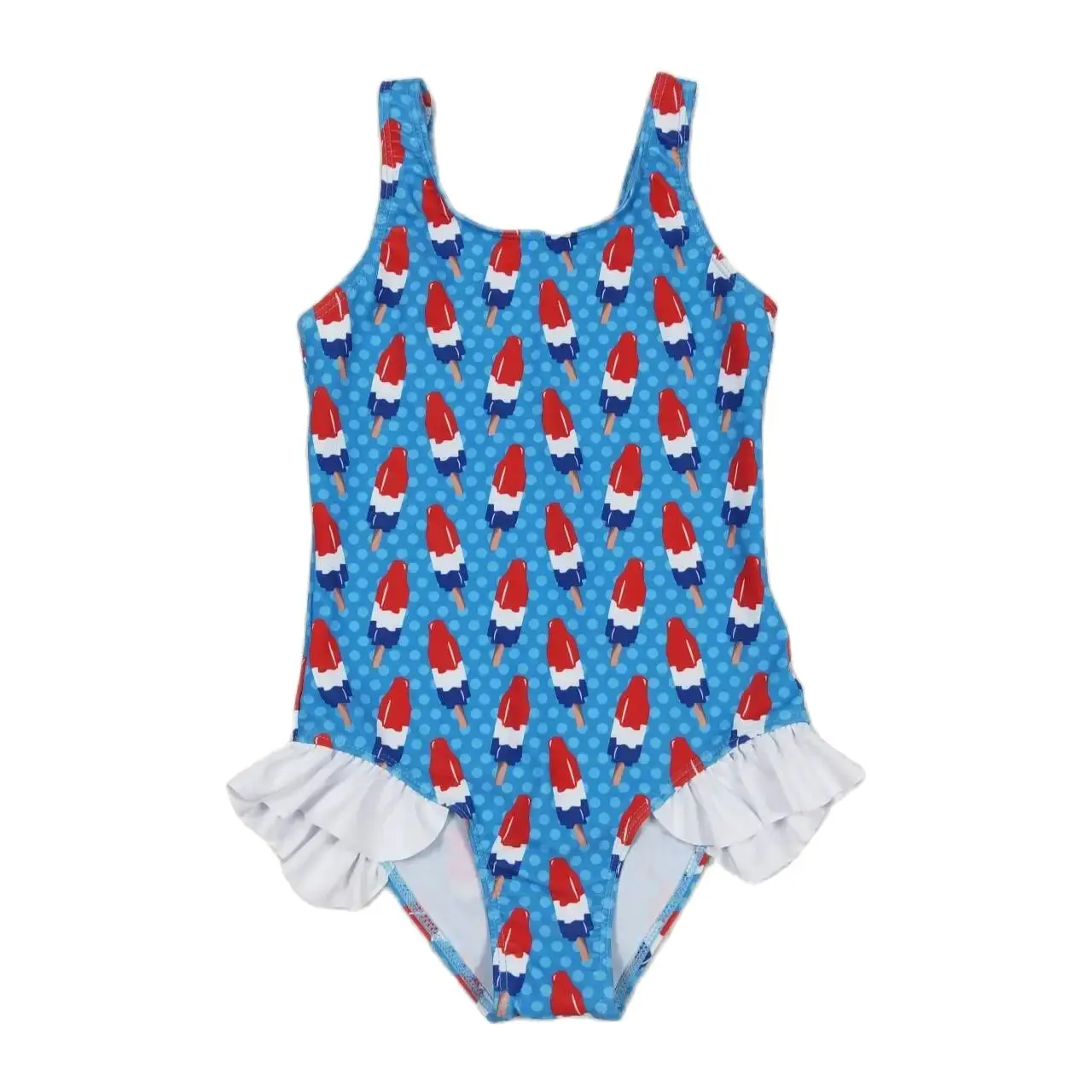 upandfast Costume da Bagno Intero per Neonate con Cerniera e Cappello da Sole(3-6 Mesi,Strisce