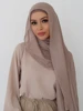 New 2Pcs Set Bamboo Modal Hijabs for Women Bandana Scarf  Premium Plain Shawls Femme Headscarf Islamic Turban Headband Ramadan 4
