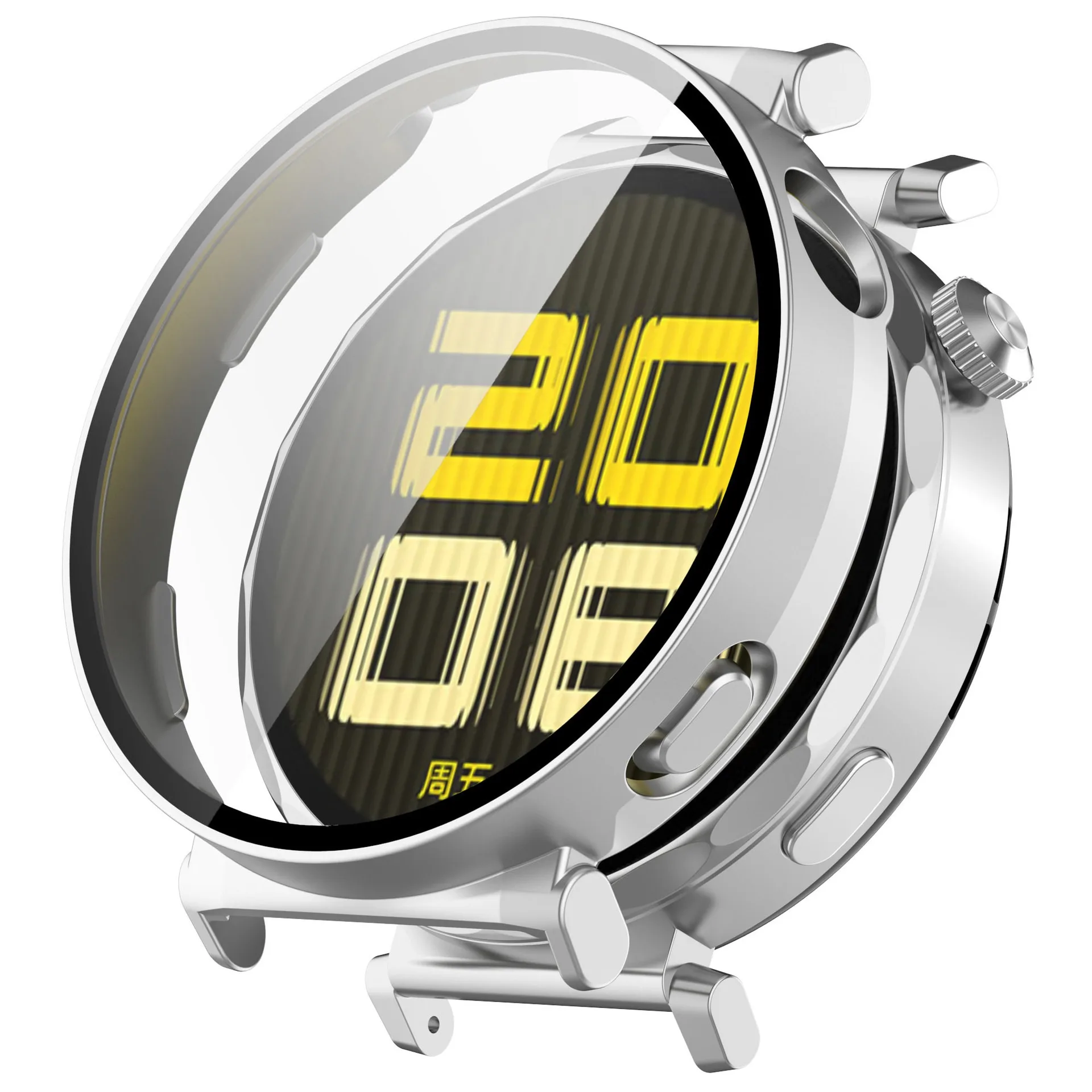 Premium Tempered Glass Case for Huawei Watch GT 5 - Full Cover Screen Protector Bumper for Smart Watches