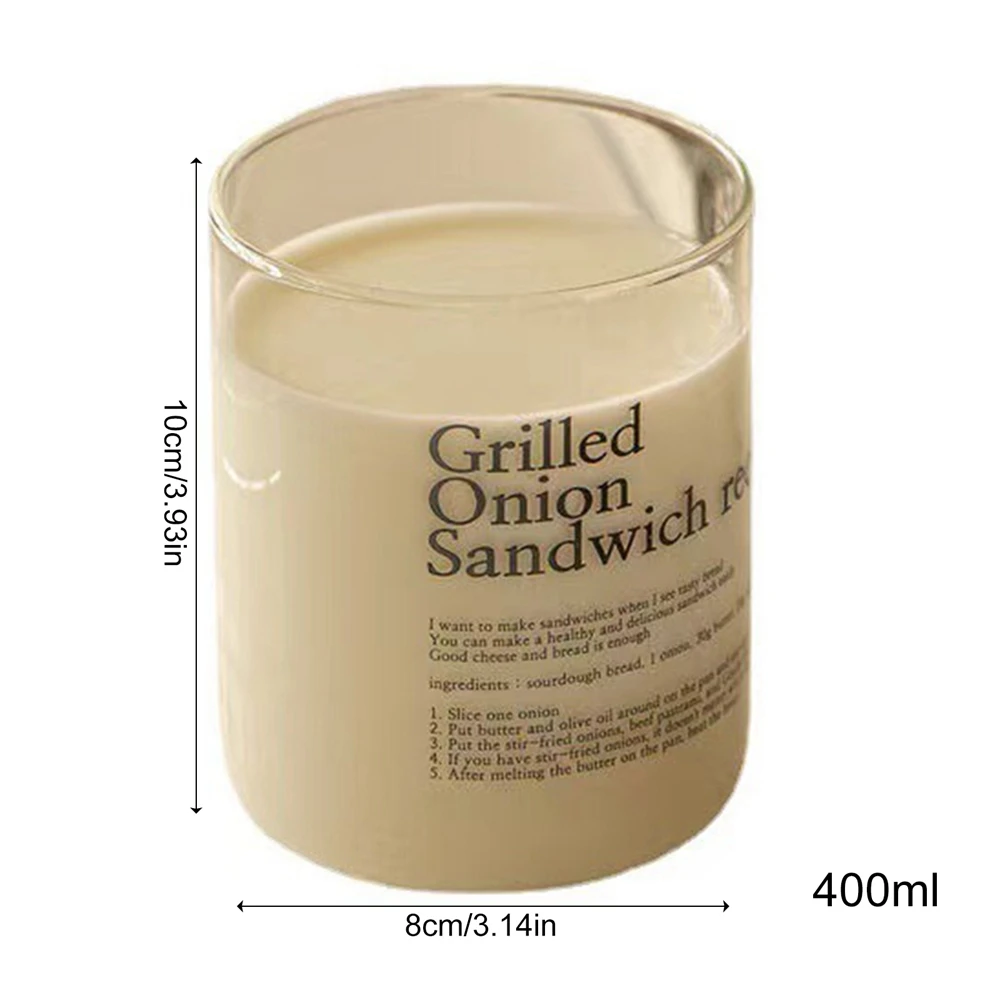 400ml Clear Glass Milk Coffee Juice Cup Korean Style Graffiti Restaurant Kitchen Home Wine Container Appliance Accessories drinking glasses set