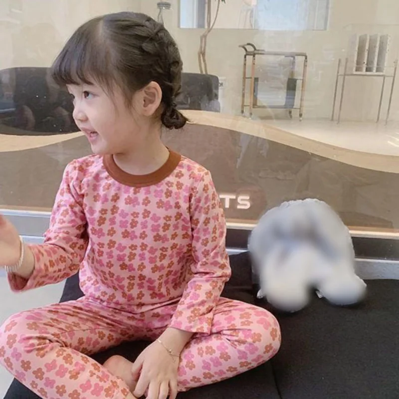 Kids Clothes Set New Pajamas Set Cute Flower T-shirt Baby Girl Clothes Short Sleeves Tops Shorts 2PCS Toddler Home Loungewear