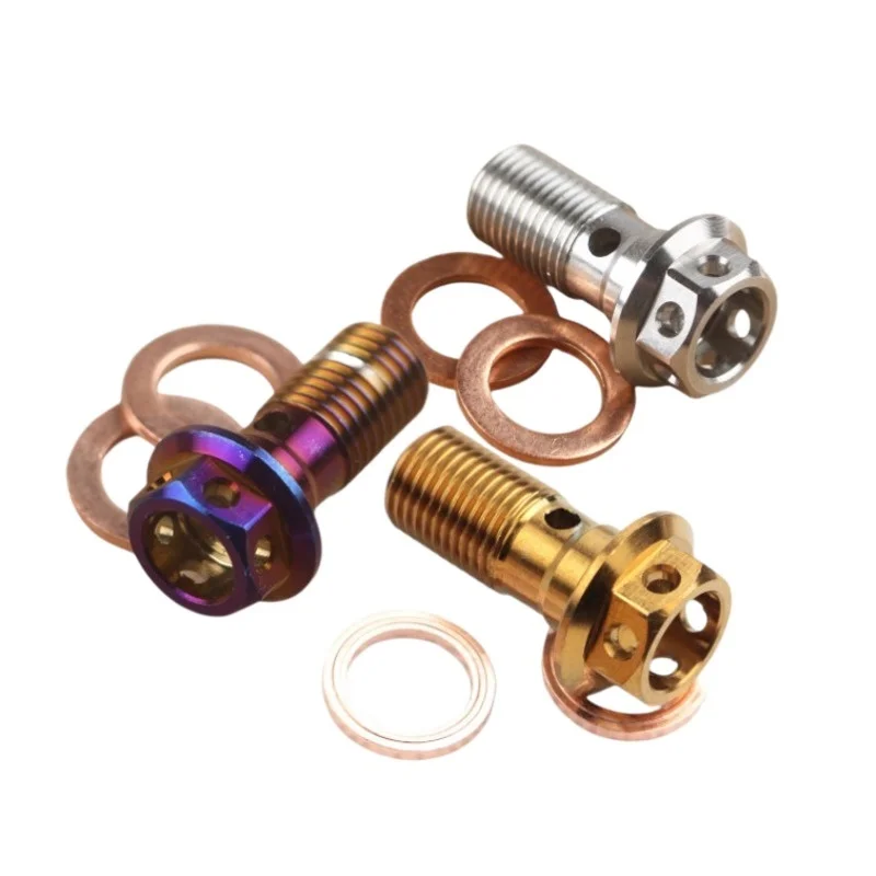 Motorcycle Banjo Bolt Brake Hose Screw M10*22mm*1.25mm 1.0mm Universal Hollow Outer Hexagonal Fine Tooth Disc Caliper
