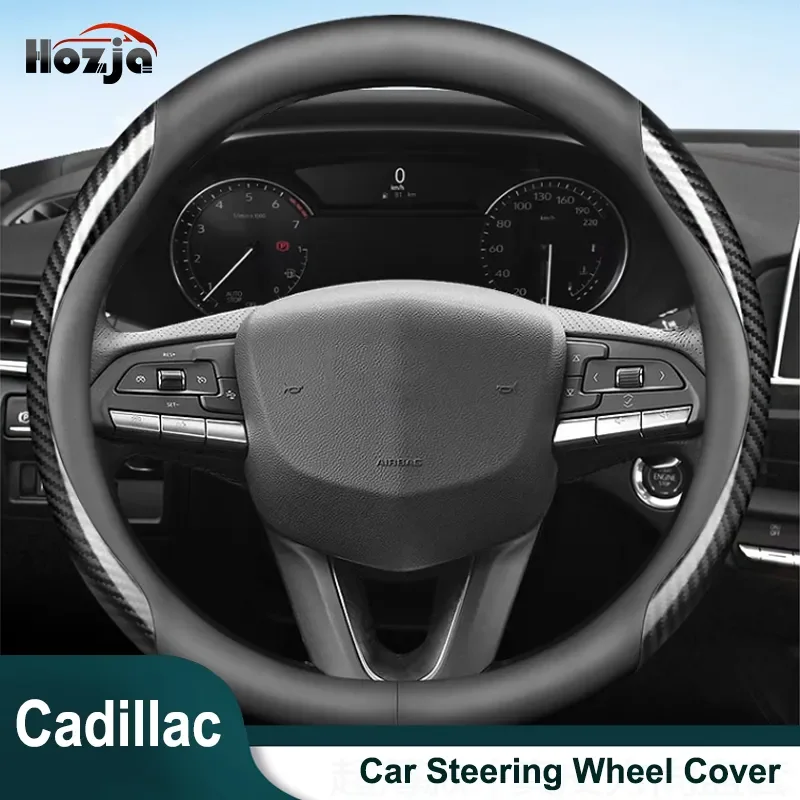 

Sport Car Steering Wheel Cover For Cadillac Escalade ATS CTS SRX XTS CUE 2013 2014 2015 2016 2017 Auto Accessories