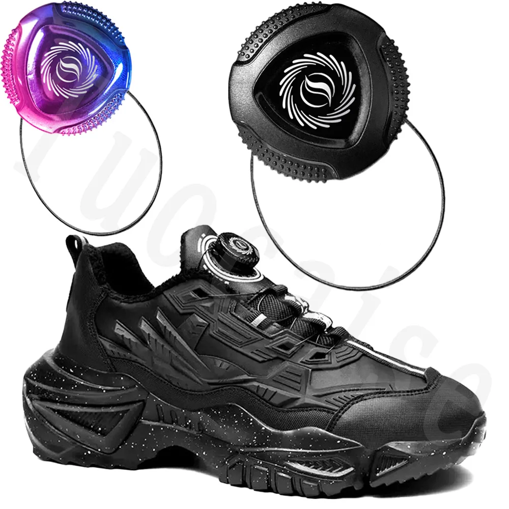 Metal Wire Swivel Automatic Buckle Rope Sneaker ShoeLaces Kids/Adult No Tie Laces Quick Lock Shoestrings for Sport Shoe_voghion.com