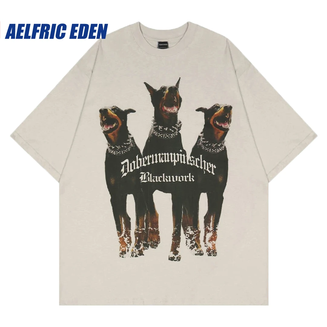◎大人気 Aelfric Eden Tシャツ 犬刺繍 シャツ 関税込 Aelfric Eden Mens Oversized Graphic Tees Dog Embroidery