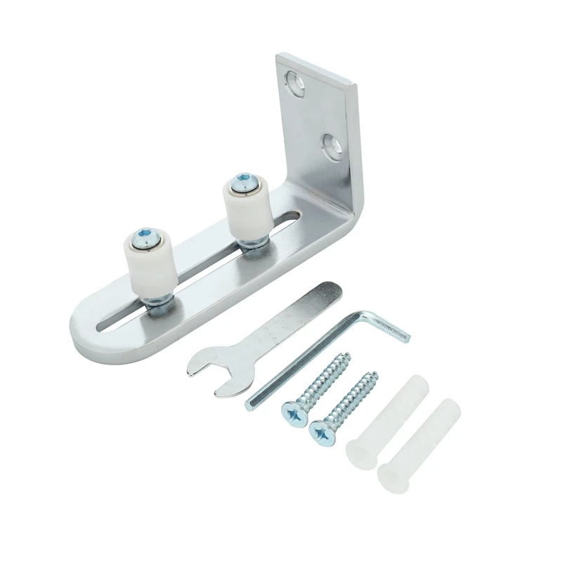 2X Floor Guide For Bottom Of Sliding Barn Doors Adjustable Wall Mount Stay Roller Guide Ball Bearings