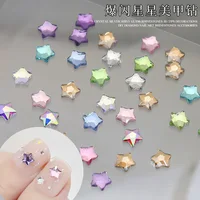 50PCS Super Sparkle Colorful Five-Pointed Stars Flatback Diamonds Nail Art Rhinestones Gem Manicure Flatback Charms Accessories 1