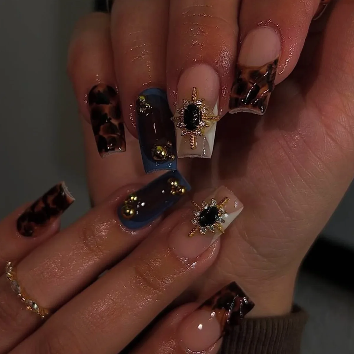 24 pezzi punta francese stampa quadrata sulle unghie bowknot strass unghie  finte dolce spezia ragazze copertura completa ballerina punte per unghie  finte art - AliExpress, image size:1200x1200