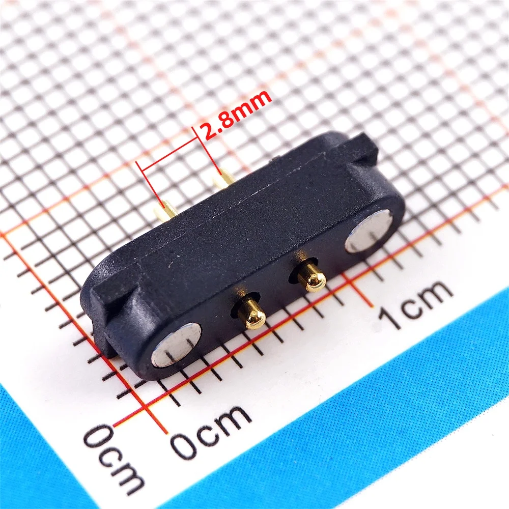 1/5 Paar wasserdichter DC-Magnet-Pogo-Pin-Stecker, 2 Positionen, 2,54 mm, 2,8 mm, federbelasteter Pogopin-Stecker und Buchse, Kontaktstreifen, USB – Detail 5