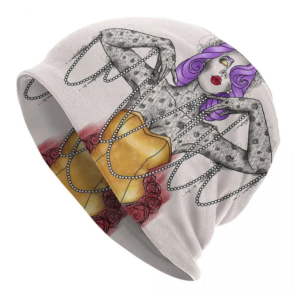 

Gold Lace Skullies Beanies Caps Glitter & Lace Thin Hat Autumn Spring Bonnet Hats Men Women's Street Ski Cap