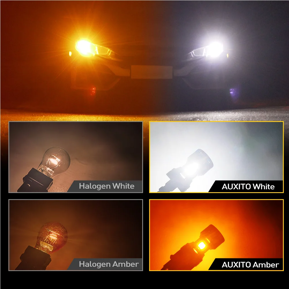 AUXITO 2Pcs P27/7W 3157 LED  Canbus DRL    õ T25 ð ִ    ġ 