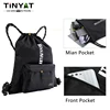 TINYAT Large Capacity Waterproof Drawstring Backpack for Men and Women, Lightweight Polyester Travel and Fitness Sports Bag 4