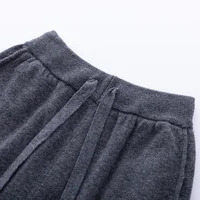 2024 Autumn And Winter New 100% Pure Wool Flat Small Foot Pants Women Loose High Waist Lean Knitted Cashmere Bunched Foot Pants - Image 4