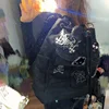 Sanrio Hello Kitty Dark Punk Rock Backpack New Japanese Style Harajuku Design Drawstring Shoulders Bag Y2k Girl Gothic Backpack 4