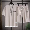 2025 Waffle pattern 2-piece set men's shorts summer sportswear fashionable clothing comfortable and lo 5