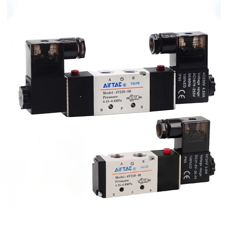 

AIRTAC 4V210-08 4V310-10 4V410-15 Better Quality Pneumatic Electric Solenoid Valve Directional Control Magnetic Valve 24V 220V