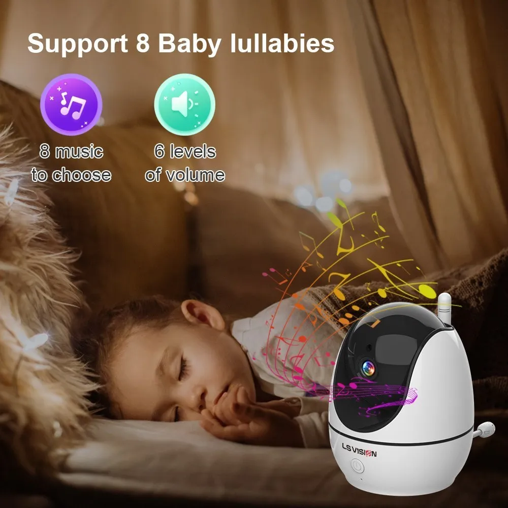 LS VISION 4.3 Inch Baby Monitor Scurity Potection Cmera For Kids IPS Screen Night Vision Battery Cam 2-Way Talk Auto Rotation security camera wireless baby monitor video baby monitor