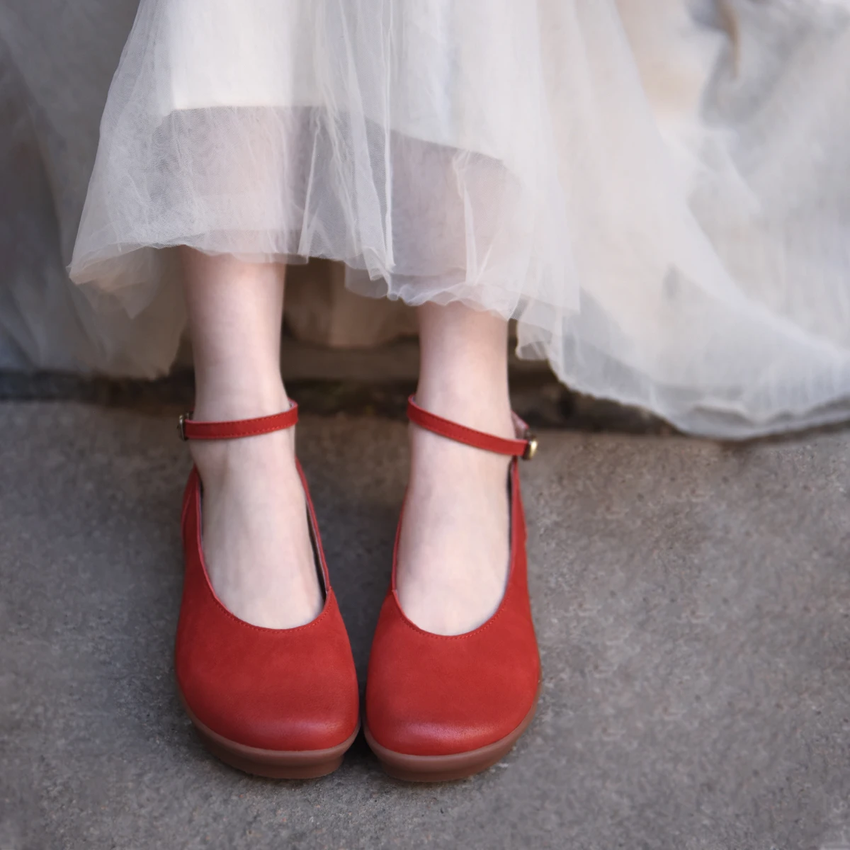 

Artmu Original Retro Mori Women Shoes Shallow Platform Genuine Leather One-word Buckle Mary Jane Shoes New Style Handmade Shoe