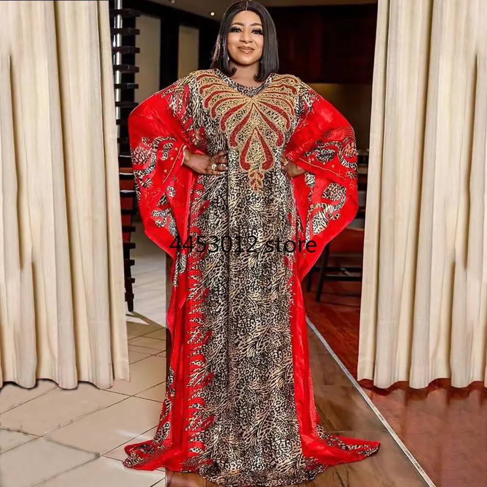 African Dresses For Women Diamonds Dashiki Muslim Abaya Robe Africaine